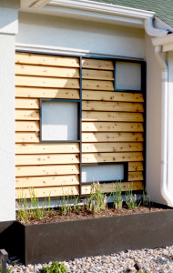 steel planters wood siding paneling exterior urbandale iowa